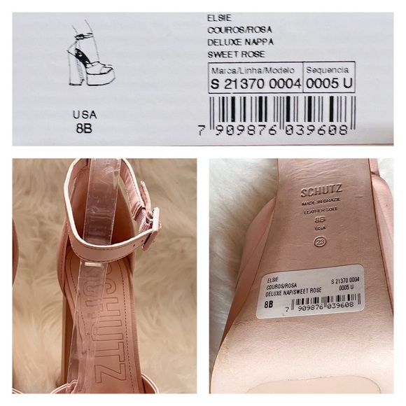 New! SCHUTZ Elsie Leather Platform Square Heel Sandals - Picture 15 of 15